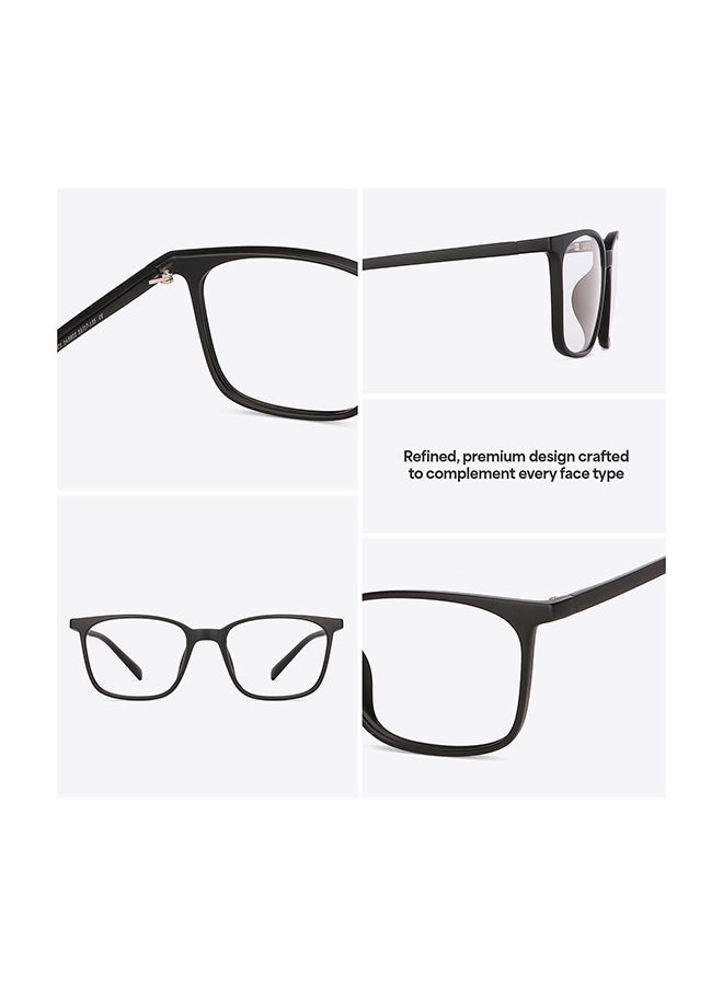 لينسكارت بلو نظارة طبية زيرو باور للكمبيوتر بإطار كامل الحواف شكل مربع وعدسات بلوكات ضد اللمعان - مقاس 51 مم - أسود - طراز LB E13526 للجنسين - Image 2