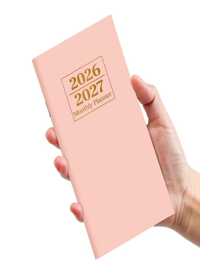 Taja Pocket Calendar 2026-2027 for Purse, Two Year Monthly Planner Pocket Size, Jan 2026 to Dec 2027 Monthly Planner Small Size (6.5" x 3.5") - Pink - Image 1