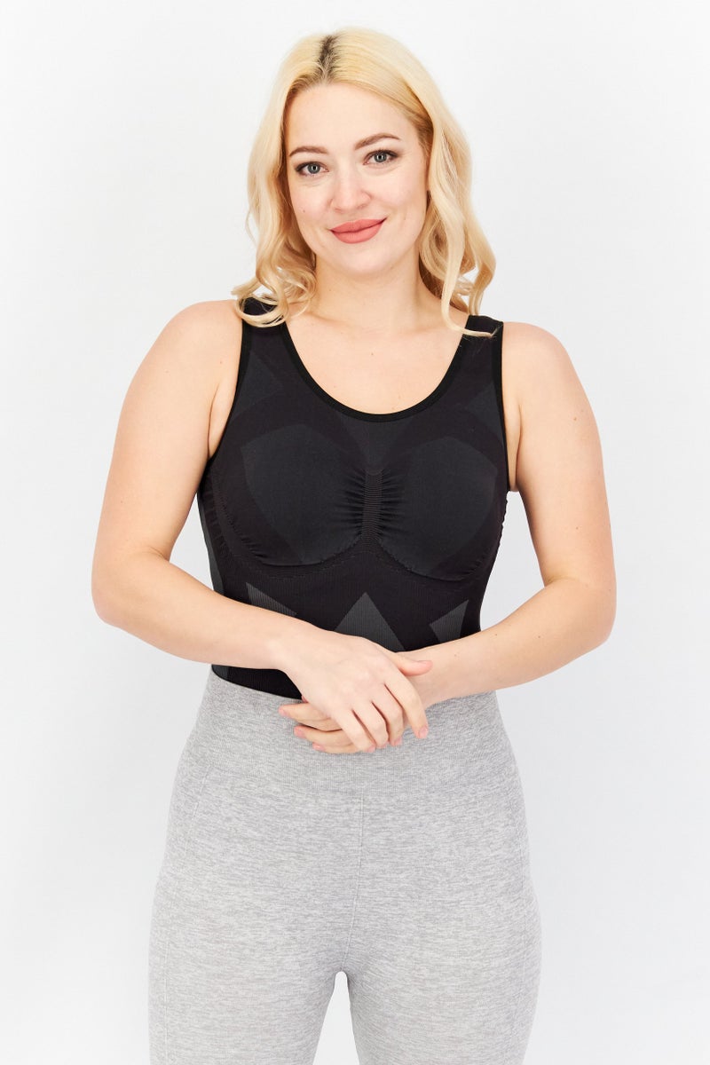 Adidas Women Sportwear Fit Textured Training Bodysuits, Black  - Image 1