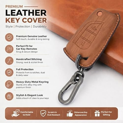 Coll of Fest Car Key Cover Compatible with Toyota Innova Crysta and corrola altis 2-Button Smart Key (Metal Silicone) - Image 5