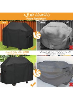 Dominy Grill Cover,Barbecue Charcoal Grill Cover with Adjustable Strap, Anti-UV Gas Burner Heavy Duty Smoker Oven Protection Cover Dust-proof Waterproof 65 Inch Polyester BBQ Cover for Camping Picnic Outdoor  - Image 3
