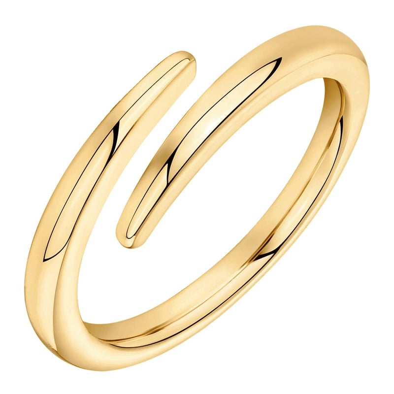 PAVOI 14K Gold Plated Open Twist Eternity Band Yellow Gold for Women Size 8 - Image 1