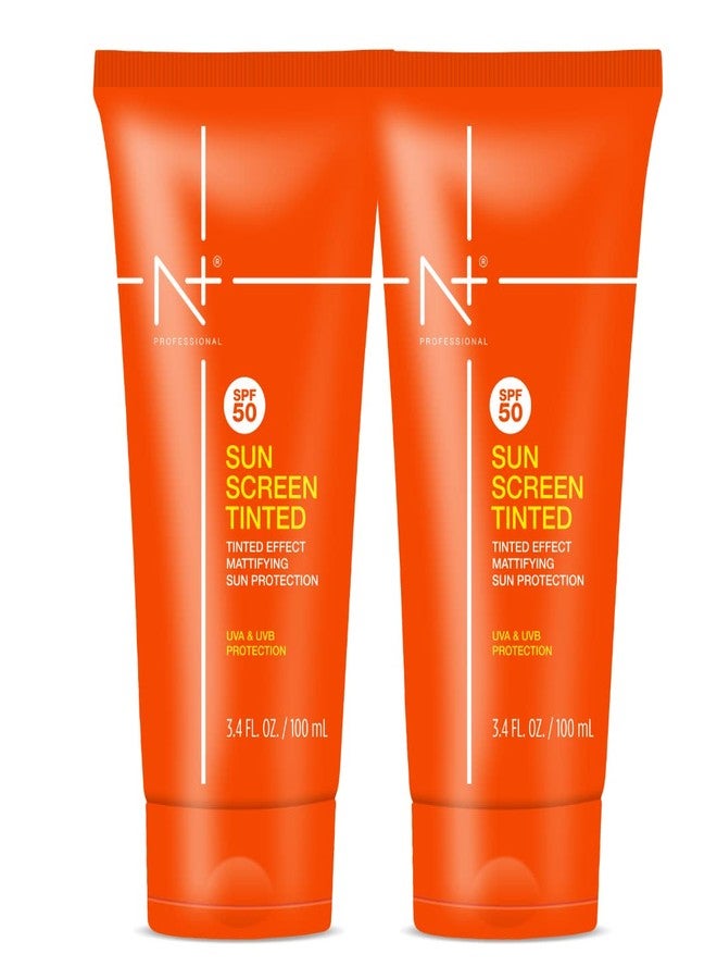 N Plus Professional Sun Screen Tinted SPF 50 with Tinted Effect, Mattifying Sun Protection, UVA & UVB Protection | Pack of 2 - Image 1