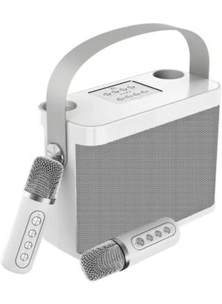 YS-219 Bluetooth Karaoke Speaker System with Dual Wireless Microphones – Powerful Portable Sound System with Deep Bass, Vocal Effects, USB/TF Card Playback, and Rechargeable Battery – Perfect for Outdoor Parties, Events, and Gatherings – Silver - pzsku/Z9239881F9704BBD560DDZ/45/1746438114/11cb6dc4-7487-4d73-8b43-6018ac235233