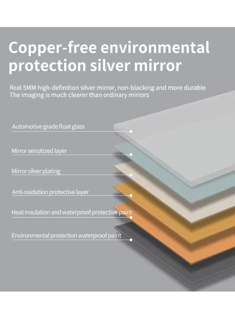 MONOGUE Full length Mirror Swivel Solid Wood Frame Bedroom Floor Mirror Rotating Solid Wood Dressing Mirror Cabinet with Storage - Image 4