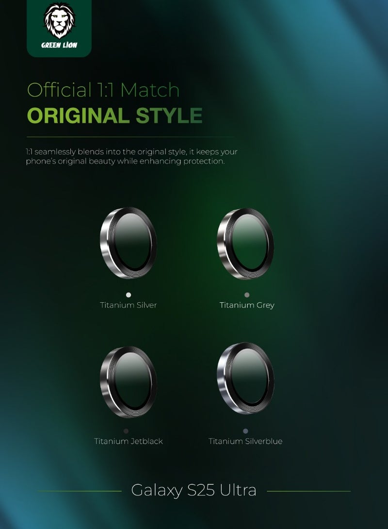 GREEN LION Armor Plus Camera Lens for S25 Ultra /9H Tempered Glass / Anti-scratch Lens Cover / HD Clarity lens Shield/Full coverage Protection/Bubble-free/ S25 Ultra Camera Protector - Silver Blue - Image 4