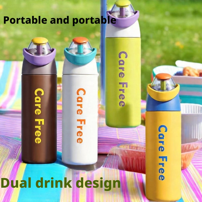 700ml Stainless Steel Portable Tumbler with Straw - Image 1