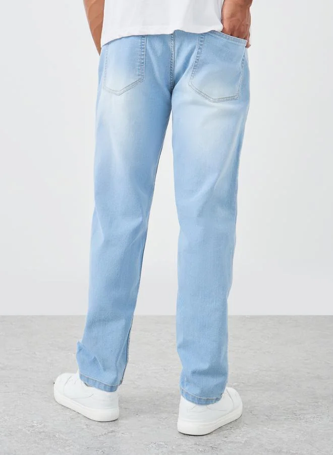 Styli Printed Mid Rise Regular Fit Jeans