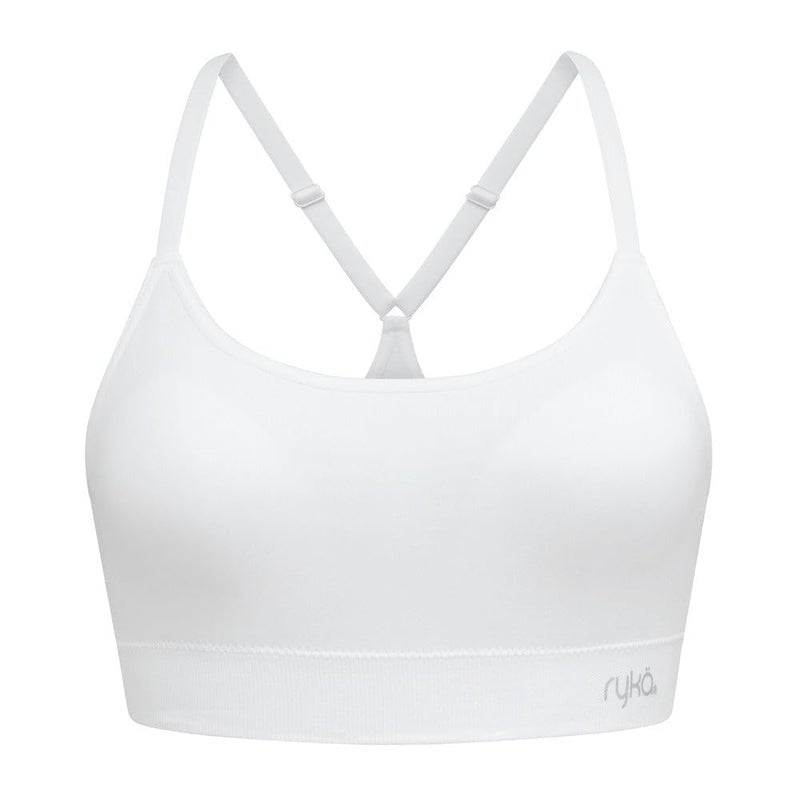 Ryka Women's Katharina Seamless Yoga Racerback Sports Bra with Removable Pads, 3 Pack, MCRCHP HTR/BLK, Small - Image 3