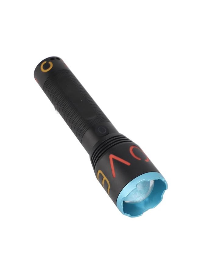 Thoraya High Powered LED Flashlight Zoomable Colorful Fluorescent Strip Coating USB Rechargeable Handheld Flashlight for Camping Hiking Fishing Searching  - Image 3