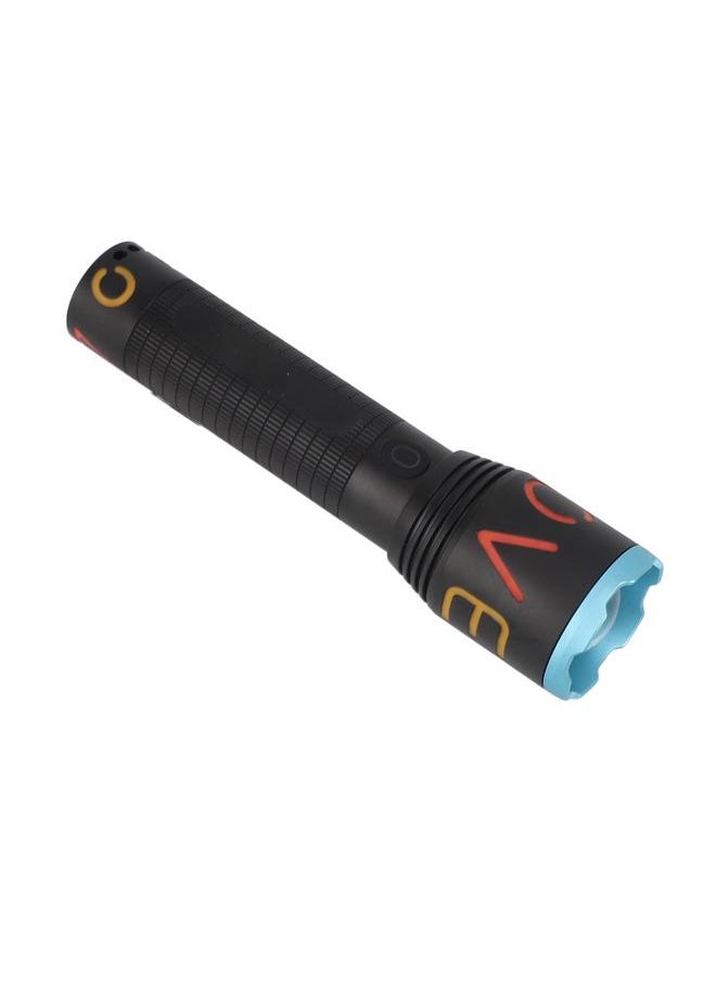 Thoraya High Powered LED Flashlight Zoomable Colorful Fluorescent Strip Coating USB Rechargeable Handheld Flashlight for Camping Hiking Fishing Searching  - Image 2