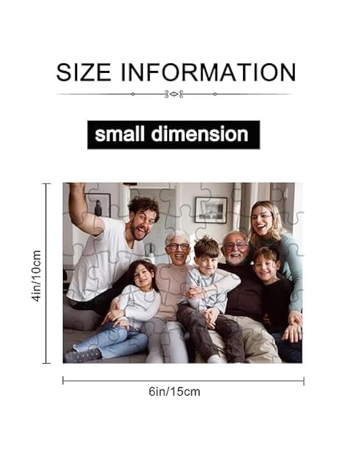 احجية مخصصة من الصور 35/120/200/300/500/1000 قطعة، احجية خشبية مخصصة كهدية للعائلة والزفاف واعياد الميلاد والحيوانات الاليفة (مع صندوق) (35 افقي) - Image 3