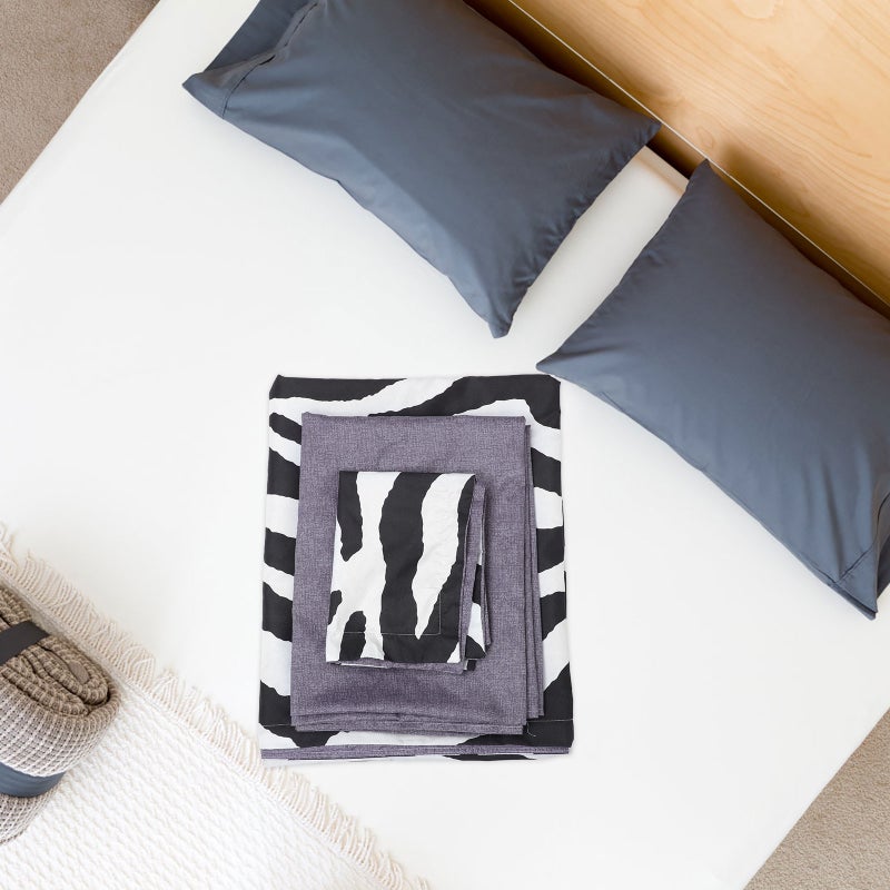2 Sets Household Three-piece Bedding Kit Practical Pillowcase Quilt Cover Kit - Image 4