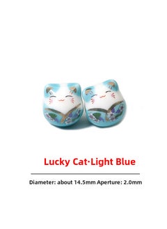 Ceramic Beads Maneki-Neko DIY Chinese Knotting Light Blue-Lucky Cat