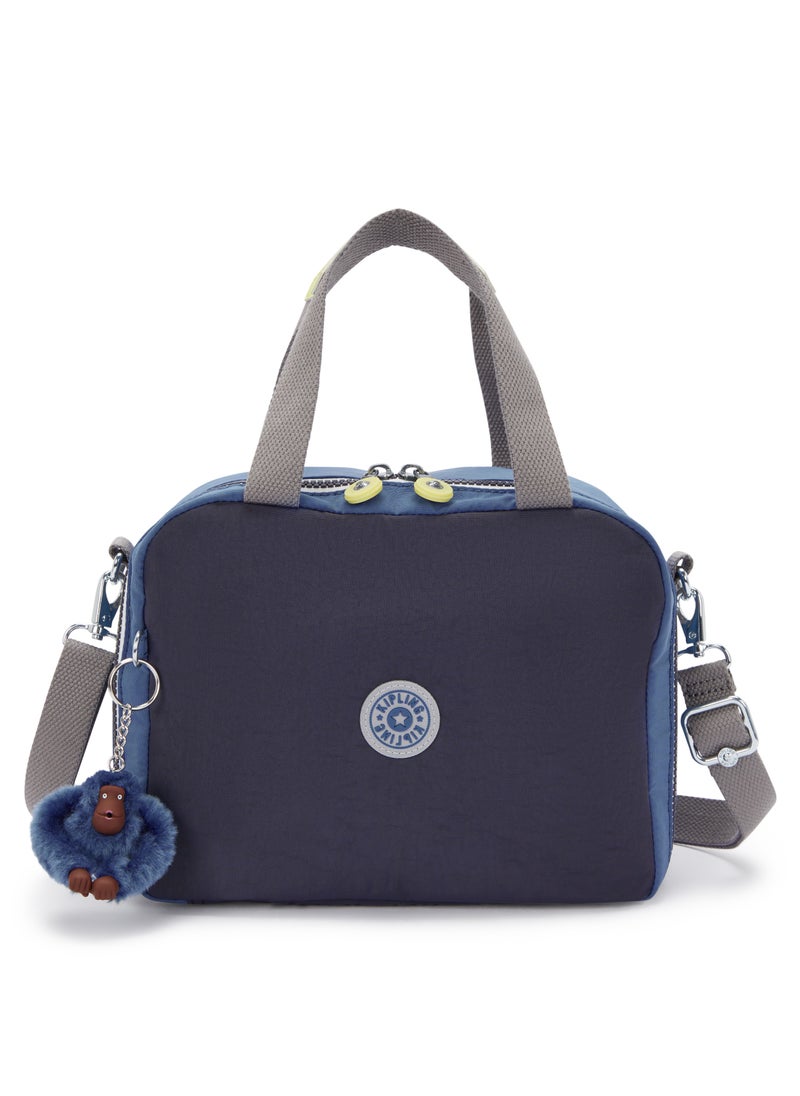 kipling Miyo Insulated Medium Kids School Lunch Bag with Trolley Sleeve Fantasy Blue Block  - Image 1