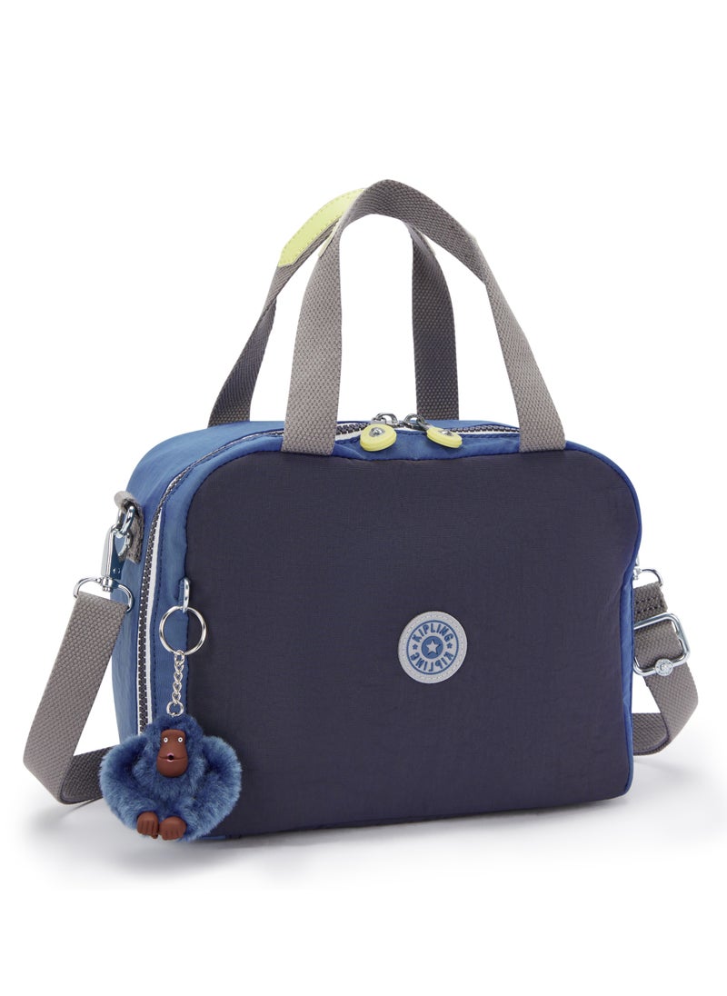 kipling Miyo Insulated Medium Kids School Lunch Bag with Trolley Sleeve Fantasy Blue Block  - Image 5
