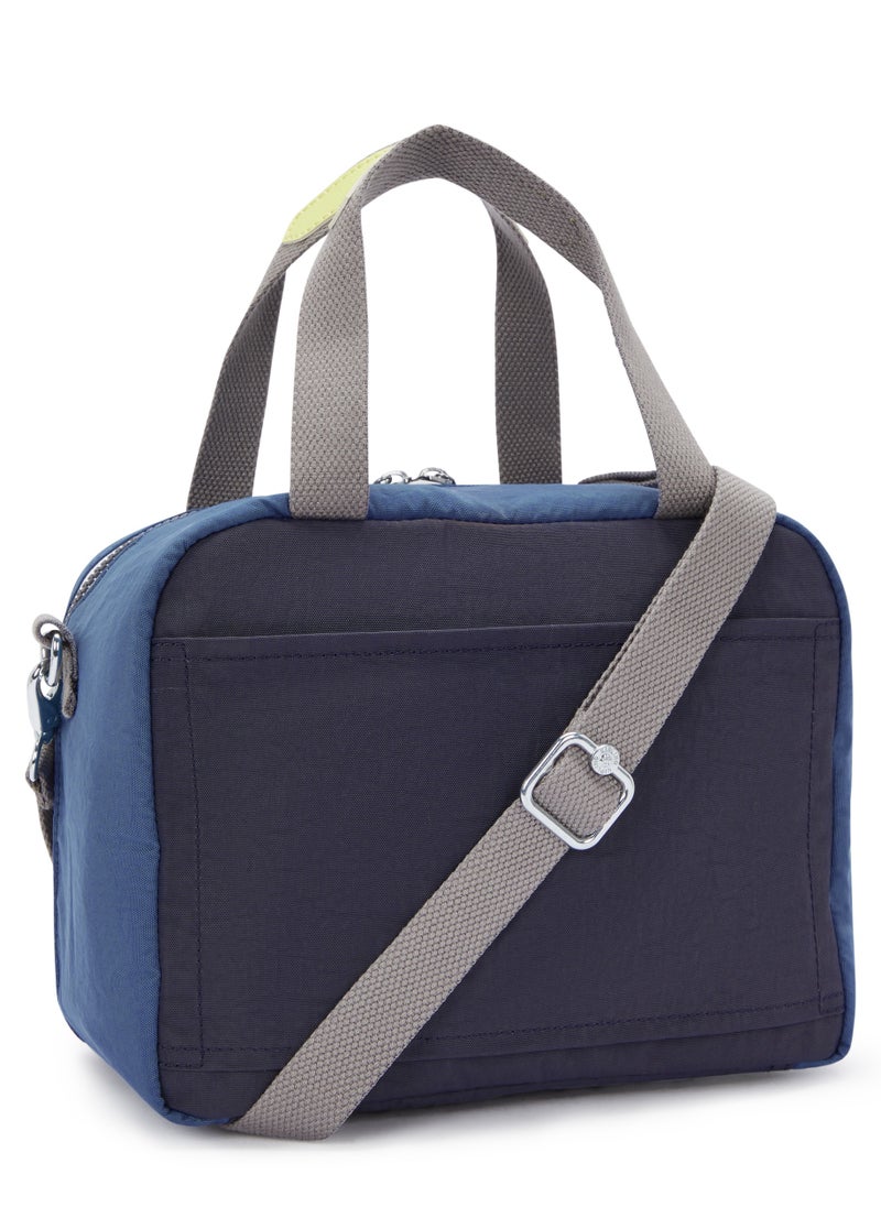kipling Miyo Insulated Medium Kids School Lunch Bag with Trolley Sleeve Fantasy Blue Block  - Image 4