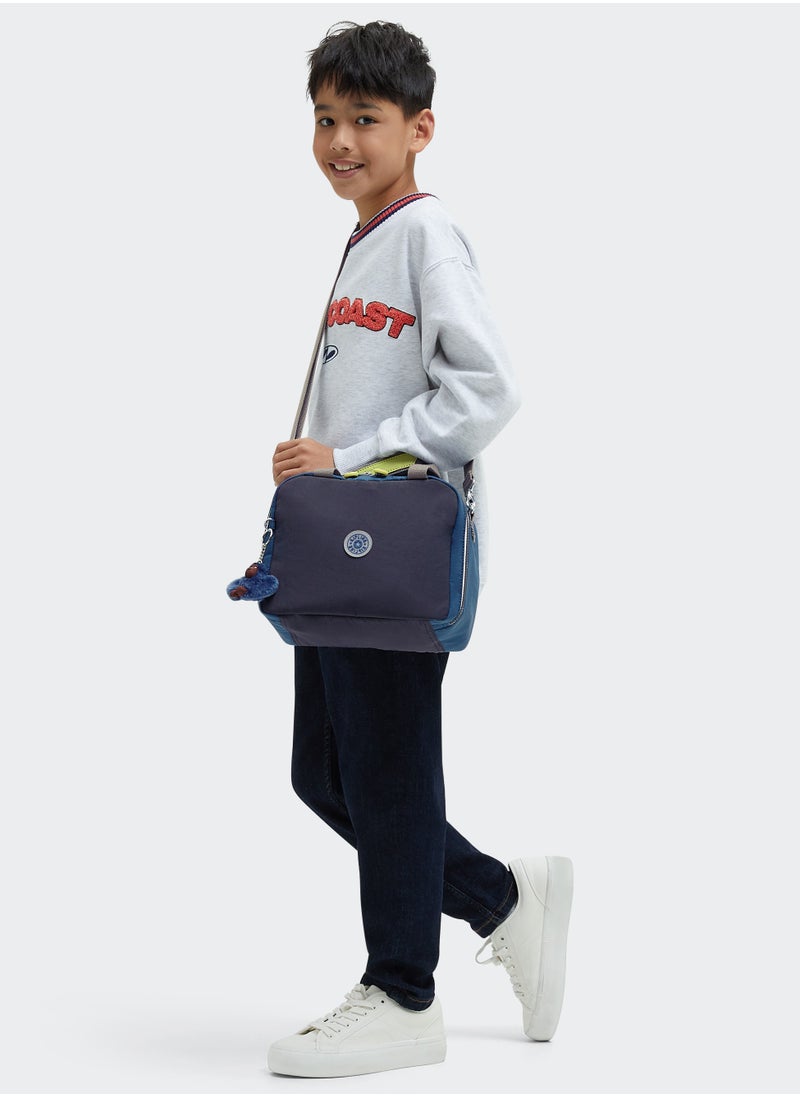 kipling Miyo Insulated Medium Kids School Lunch Bag with Trolley Sleeve Fantasy Blue Block  - Image 2