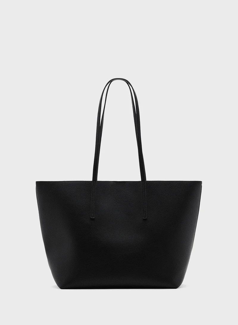 MANGO Double Handle Shopper Bag
