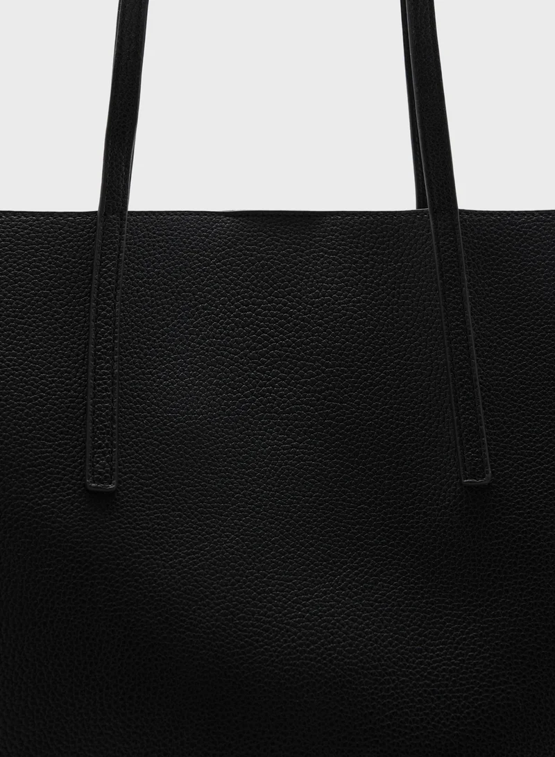MANGO Double Handle Shopper Bag