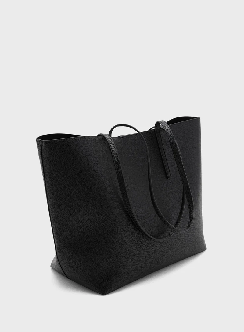 MANGO Double Handle Shopper Bag