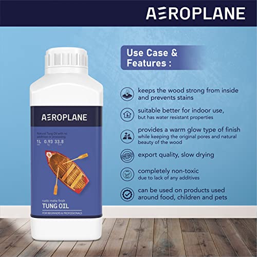 AEROPLANE - Tung Oil - Wood Finishing and Restoration - 100% Pure Tung Oil | 100 ML - Image 3