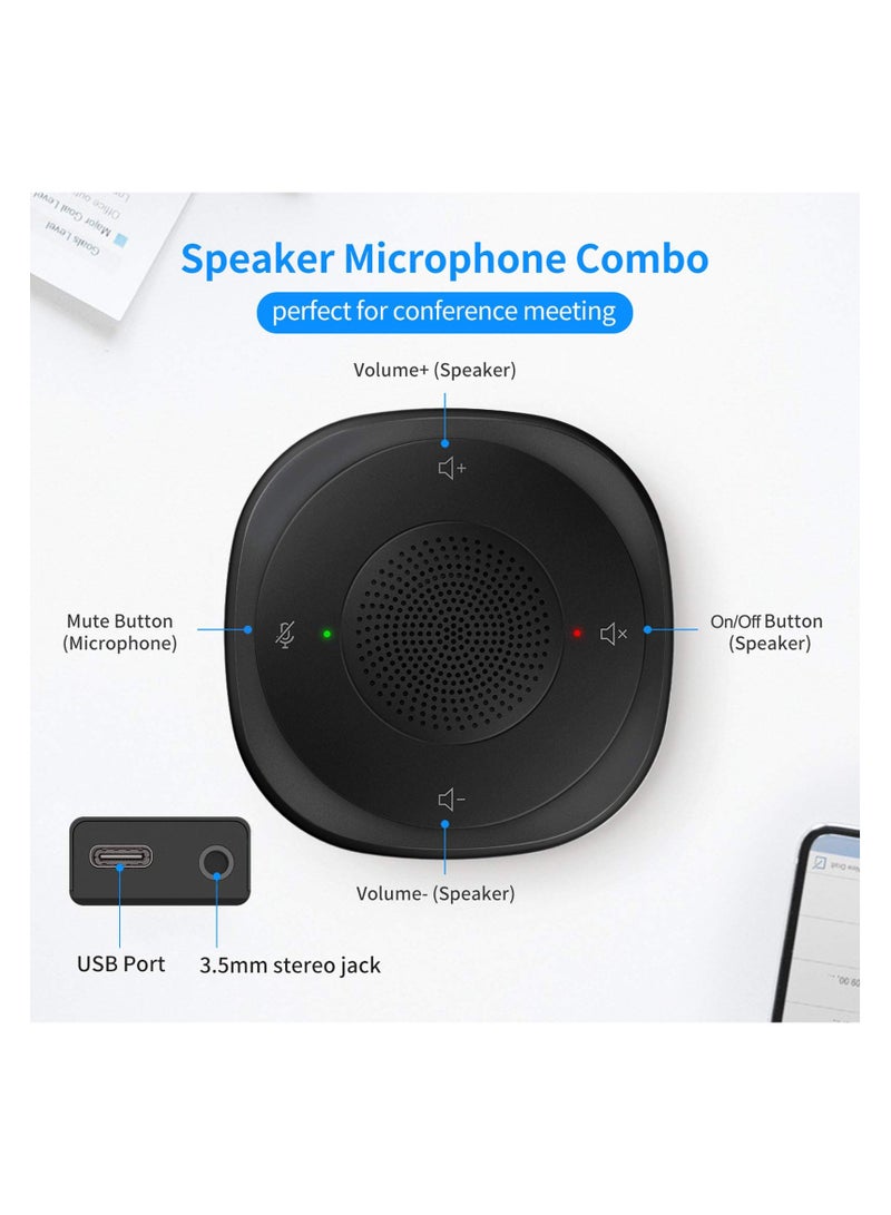 SYOSI Conference Speaker and Microphone, USB Speakerphone Microphone, with 360º Voice Pickup, Touch-Sensor Buttons for Mute/unmute, Streaming, Call Speaker Skype, Webinar, Interview - Image 3