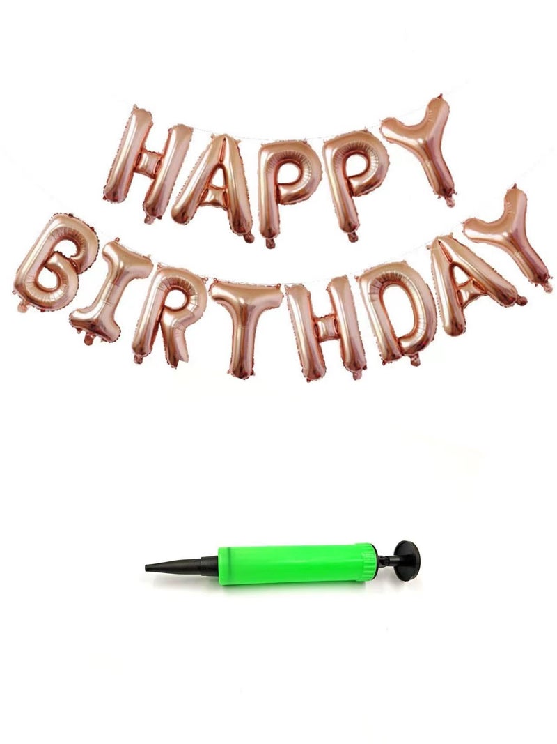 MANGO Happy Birthday Balloons Banner 16 Inch Aluminum Foil Letters Birthday Sign Banner Bunting Reusable Balloon for Boys Girls Kids and Adults Birthday Party Decorations rose gold - Image 2