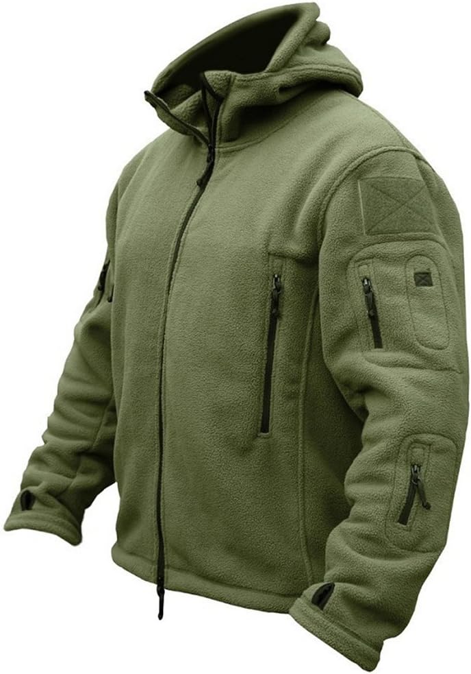 ReFire Gear Men's Warm Military Tactical Sport Fleece Hoodie Jacket - Army Green, XX-Large - Image 1