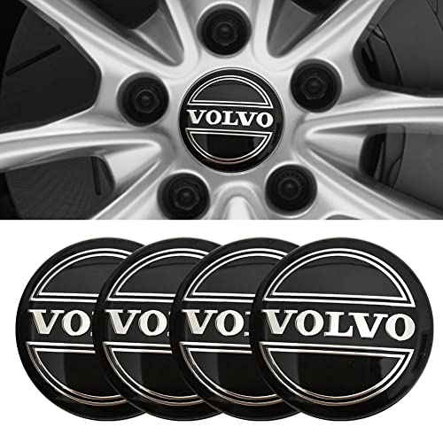 Thcbme 4pcs Wheel Center Caps Sticker for Volvo S90 S60 XC60 XC40 XC90 V40 V60 S60 S80 Aluminium Wheel Center Hub Covers Sticker 56mm22 Silver - Image 1