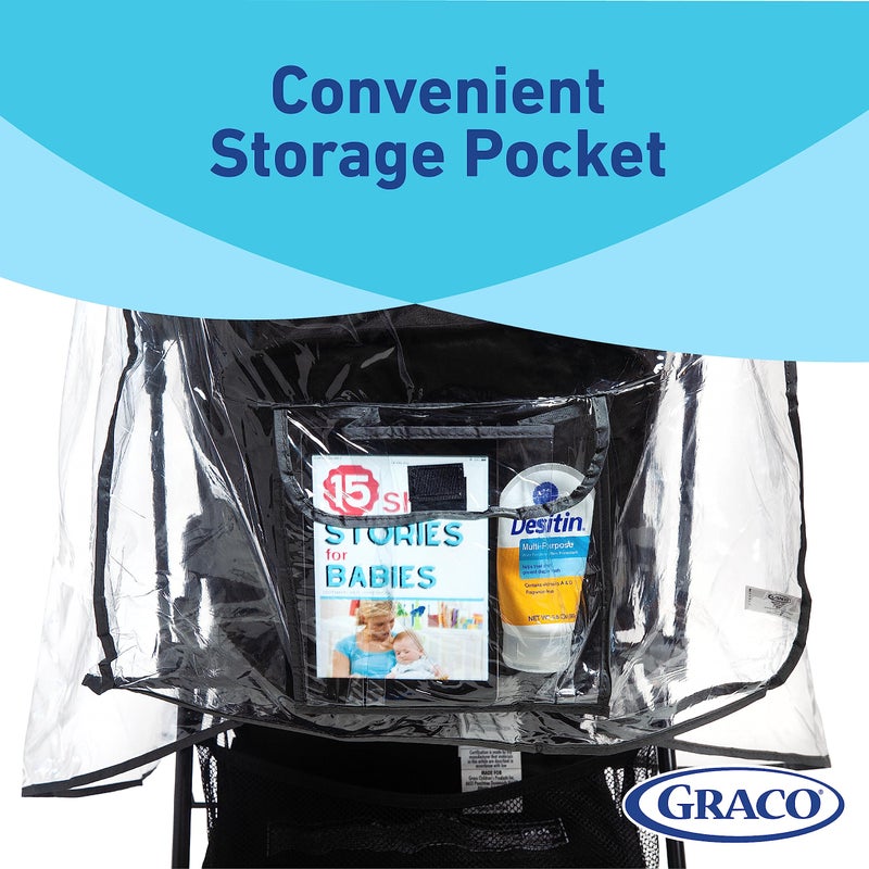 Graco Universal Infant Travel System Rain Cover, Baby Car Seat Stroller Weather Shield, Waterproof Plastic Carseat Canopy, Winter Snow Dust Umbrella - Image 4