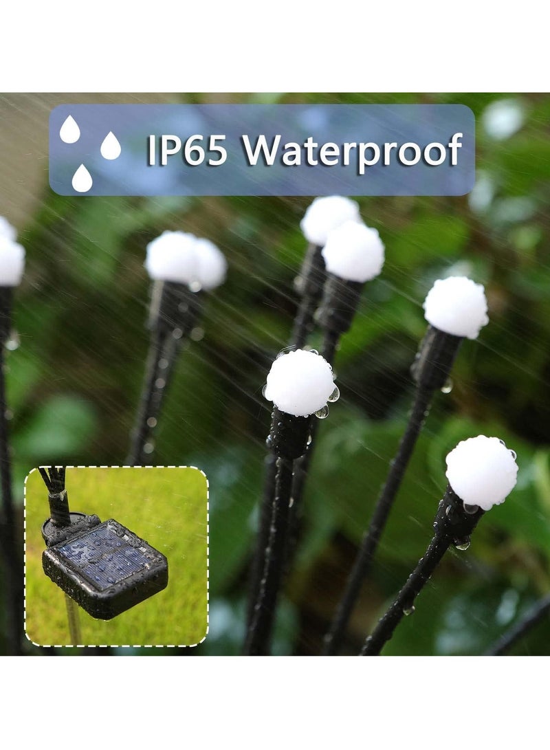 مجموعة من 2 مصباح حديقة يعمل بالطاقة الشمسية للاستخدام الخارجي، 10 مصابيح LED متأرجحة تعمل بالطاقة الشمسية، تتأرجح مع الرياح، مصابيح خارجية مقاومة للماء تعمل بالطاقة الشمسية لتزيين الفناء والمسار (أبيض دافئ) - Image 3