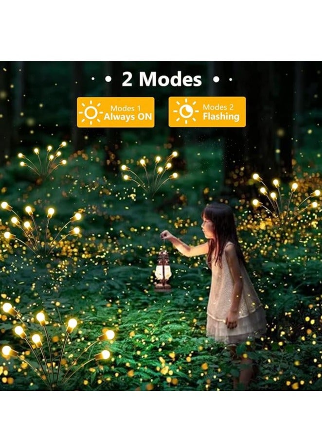 مجموعة من 2 مصباح حديقة يعمل بالطاقة الشمسية للاستخدام الخارجي، 10 مصابيح LED متأرجحة تعمل بالطاقة الشمسية، تتأرجح مع الرياح، مصابيح خارجية مقاومة للماء تعمل بالطاقة الشمسية لتزيين الفناء والمسار (أبيض دافئ) - Image 4