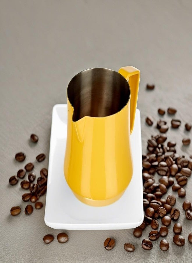 Motta Metallurgica Motta 17 oz Stainless Steel Tulip Milk Frothing Pitcher, Yellow - Image 5