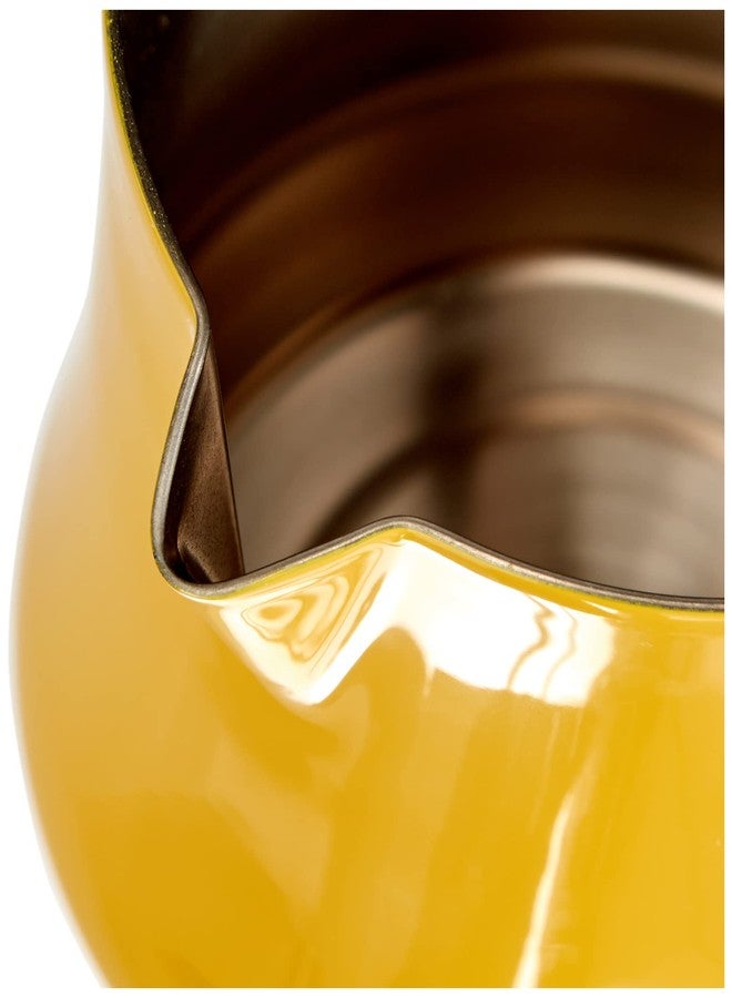 Motta Metallurgica Motta 17 oz Stainless Steel Tulip Milk Frothing Pitcher, Yellow - Image 3