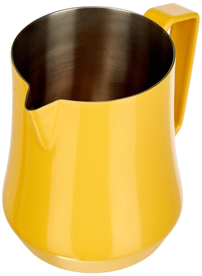 Motta Metallurgica Motta 17 oz Stainless Steel Tulip Milk Frothing Pitcher, Yellow - Image 1