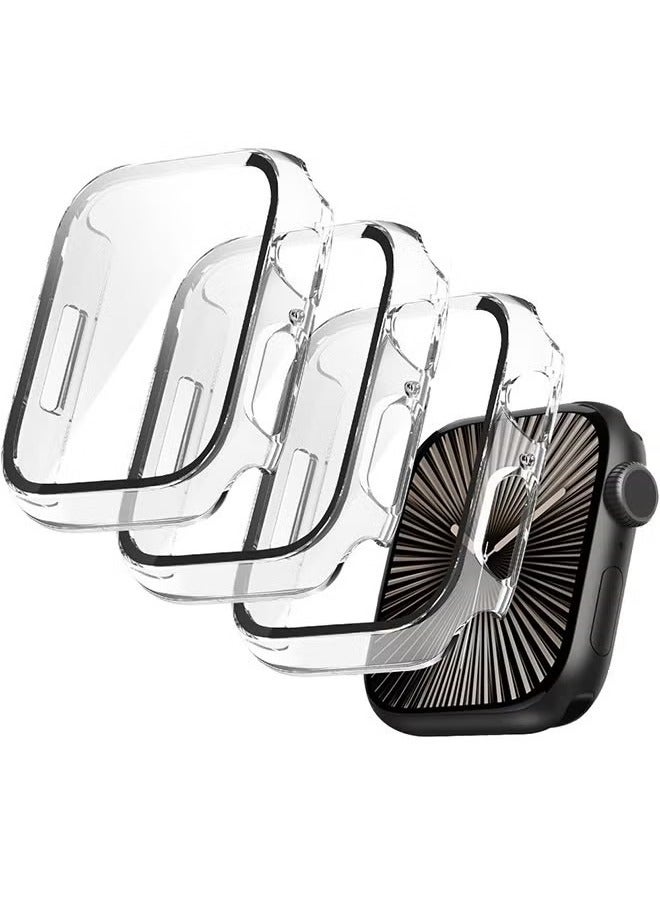 Beauenty (3 Pack) Case Compatible with Apple Watch Series 10-46mm, Built-in Thin HD Tempered Glass Screen Protector Overall Cover Replacement for iwatch S10 2024 - Image 1