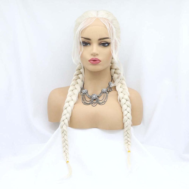 Melody Wig Purple Braid Wig Synthetic 2Box Braid Lace Front Wigs For Women Heat Resistant Fiber Long Braiding Wig With Baby Hair