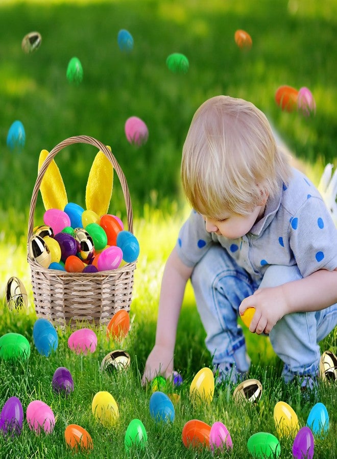 SURCVIO [6 Surprise Golden Eggs] 300 Pack 2.3 Inch Plastic Easter Eggs, Empty Easter Eggs Fillable, Bright Colors Plastic Eggs Bulks for Easter Hunt, Easter Party Favor, Basket Stuffers Fillers - Image 5
