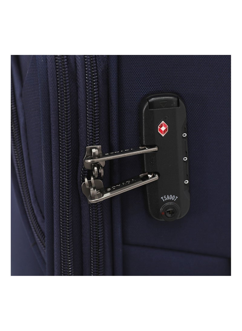 SONADA Softside Luggage Spinner Trolley Bag 3 Pieces Set,Navy (S-20",M-24",L-28") - Image 4