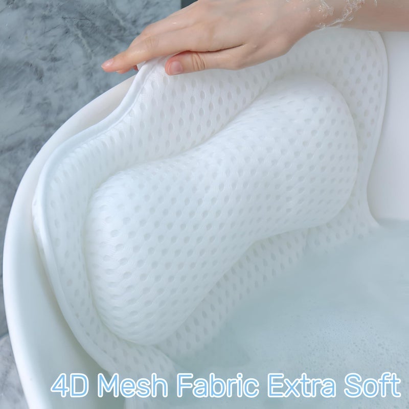 Luxury Relaxing Bath Pillow Comfortable Head Neck Bath Pillow 4D Mesh Durable Soft Fabric with 6 Non-Slip Suction Cups to Ensure - Image 5