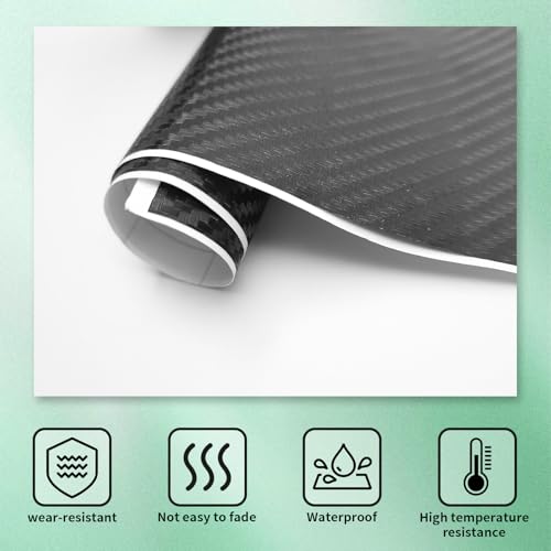 BLAKAYA Compatible with 11.8" x 4" Carbon Fiber Chevy Bowtie Emblem Wrap Kit Logo Overlay Vinyl Wrap with Spatula and Cutter 3Pcs Black - Image 5