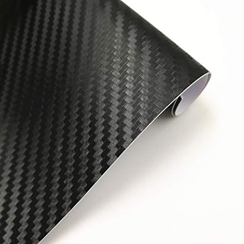 BLAKAYA Compatible with 11.8" x 4" Carbon Fiber Chevy Bowtie Emblem Wrap Kit Logo Overlay Vinyl Wrap with Spatula and Cutter 3Pcs Black - Image 2
