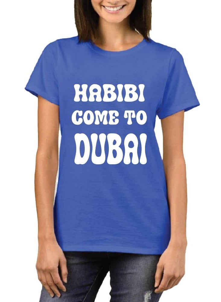 برينت شوب فور مي تي شيرت نسائي مطبوع عليه  - رقبة دائرية وأكمام قصيرة - تي شيرت قطني نسائي - تي شيرت مطبوع - مثالي لتذكار دبي - Image 1