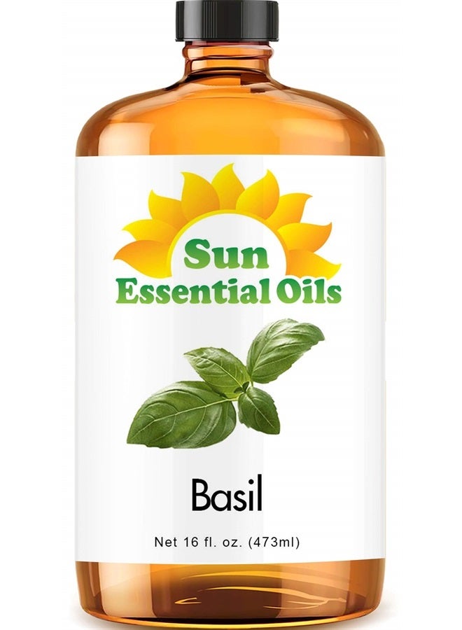 Sun Essential Oils 16oz - Basil Essential Oil - 16 Fluid Ounces - Image 1