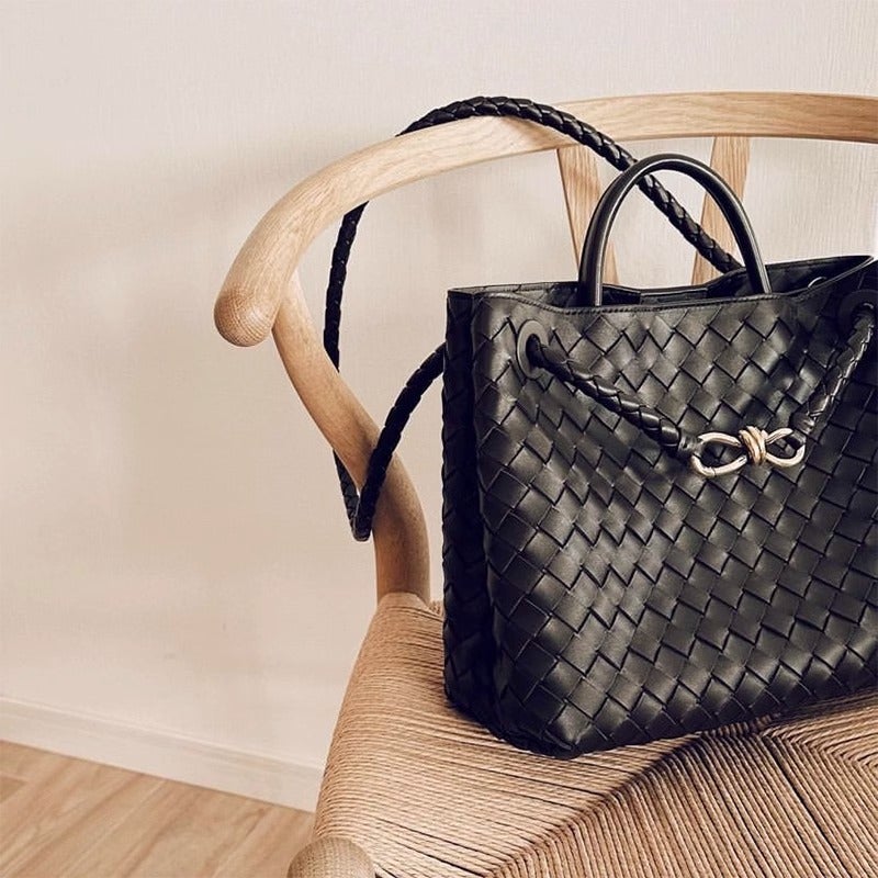 New Leather Handmade Woven Bag Cowhide Handbag Armpit Shoulder Messenger Bag Price - Image 5