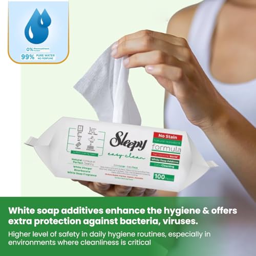 Sleepy Easy Clean All Purpose Cleaning Wet Wipes, Disposable Multi Surface Cleaner Towel 8.5"" x 10"" Large and Thick - Image 2