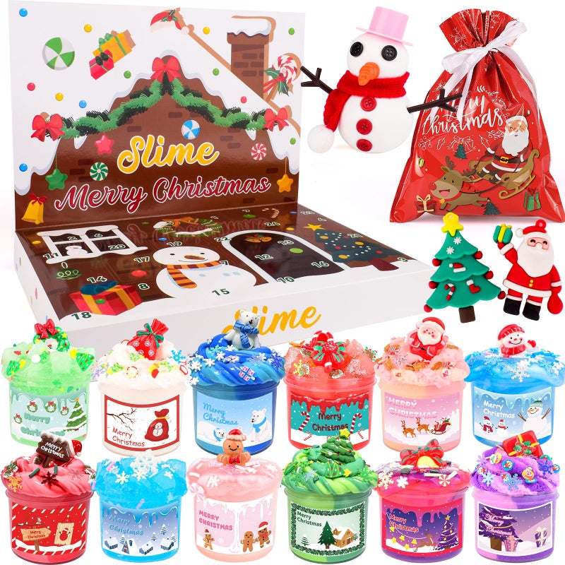 Rowecvce Christmas Advent Calendar 202524 Days of Slime Kit Countdown Calendars Gifts for Kids Party Favors Goodie Bag Stuffers Stocking Stuffers Putty Toys for Girls Boys Kids Teens Toddlers - Image 3