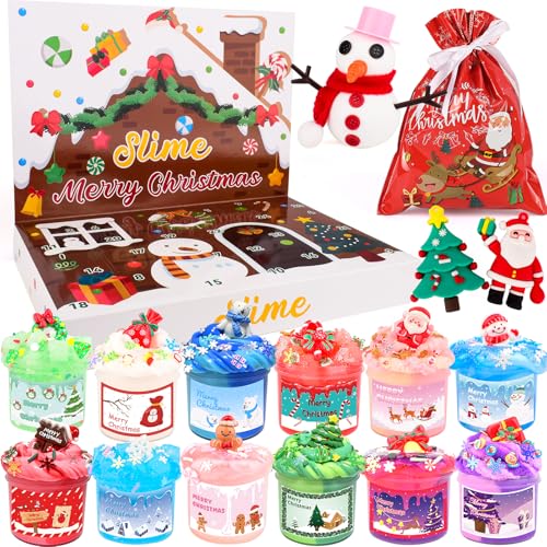 Rowecvce Christmas Advent Calendar 202524 Days of Slime Kit Countdown Calendars Gifts for Kids Party Favors Goodie Bag Stuffers Stocking Stuffers Putty Toys for Girls Boys Kids Teens Toddlers - Image 1