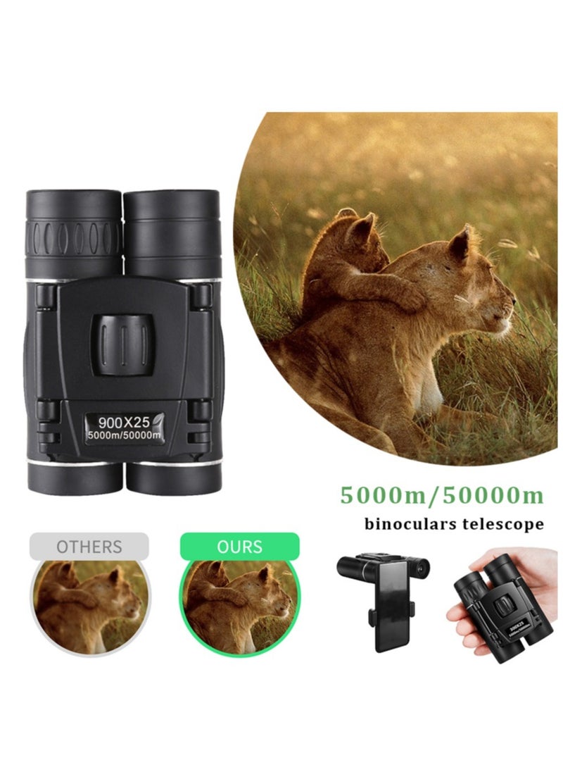 AROAQ - 900x25 HD Powerful Binoculars 9000M Long Range Folding Mini Telescope BAK4 FMC Optics For Hunting Sports Outdoor Camping Travel - Image 1